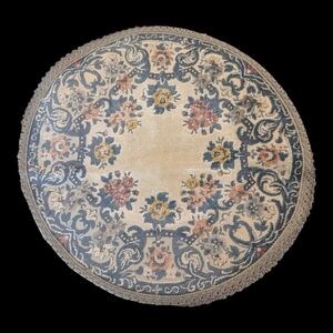 VTG 70s Garland Imported By Amrose Art Linens Round Doilie Table Rug Belgium 18"